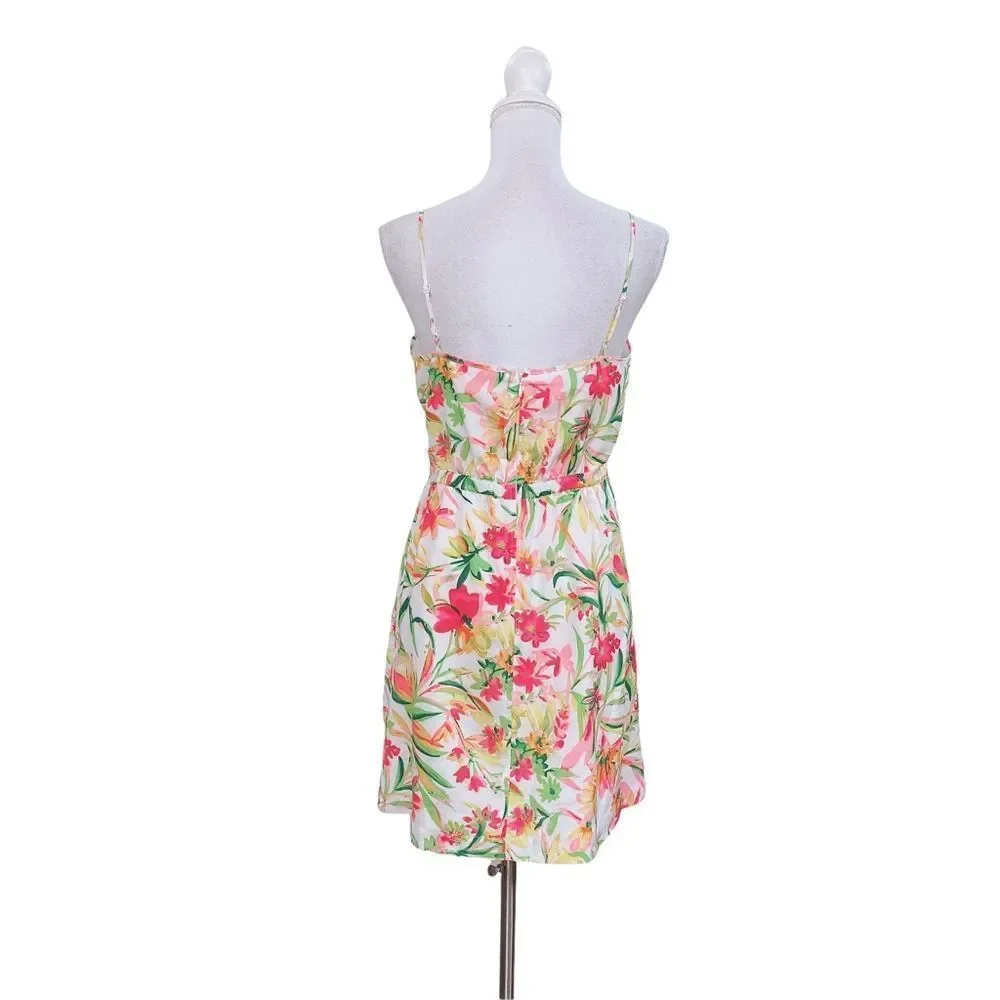 J. CREW Factory Women Dress Sz 6 Floral Hawaiian Tropical Aline Seaside Coastal - Picture 5 of 6